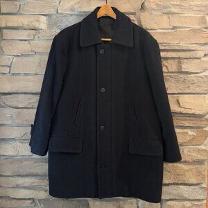 Irvine Park Mens Black Wool Overcoat Size Small Regular